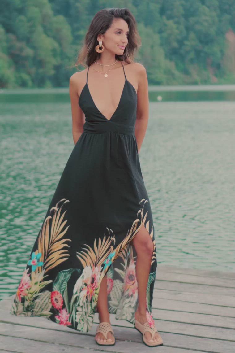 Just Beachy Tropical Maxi Dress