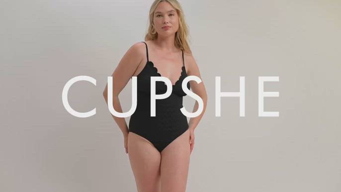 セクシー 細見え!★★Cupshe ジャガード ブラック ビキニ Cupshe Lace Up Mid Waist Bikini Sets Swimsuit For Women