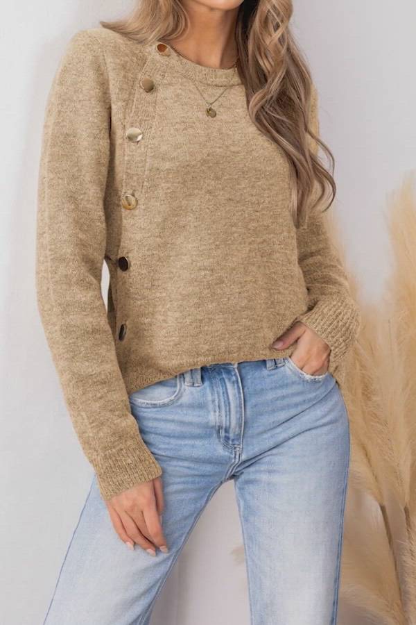Autumn Fog Brown Knit Top