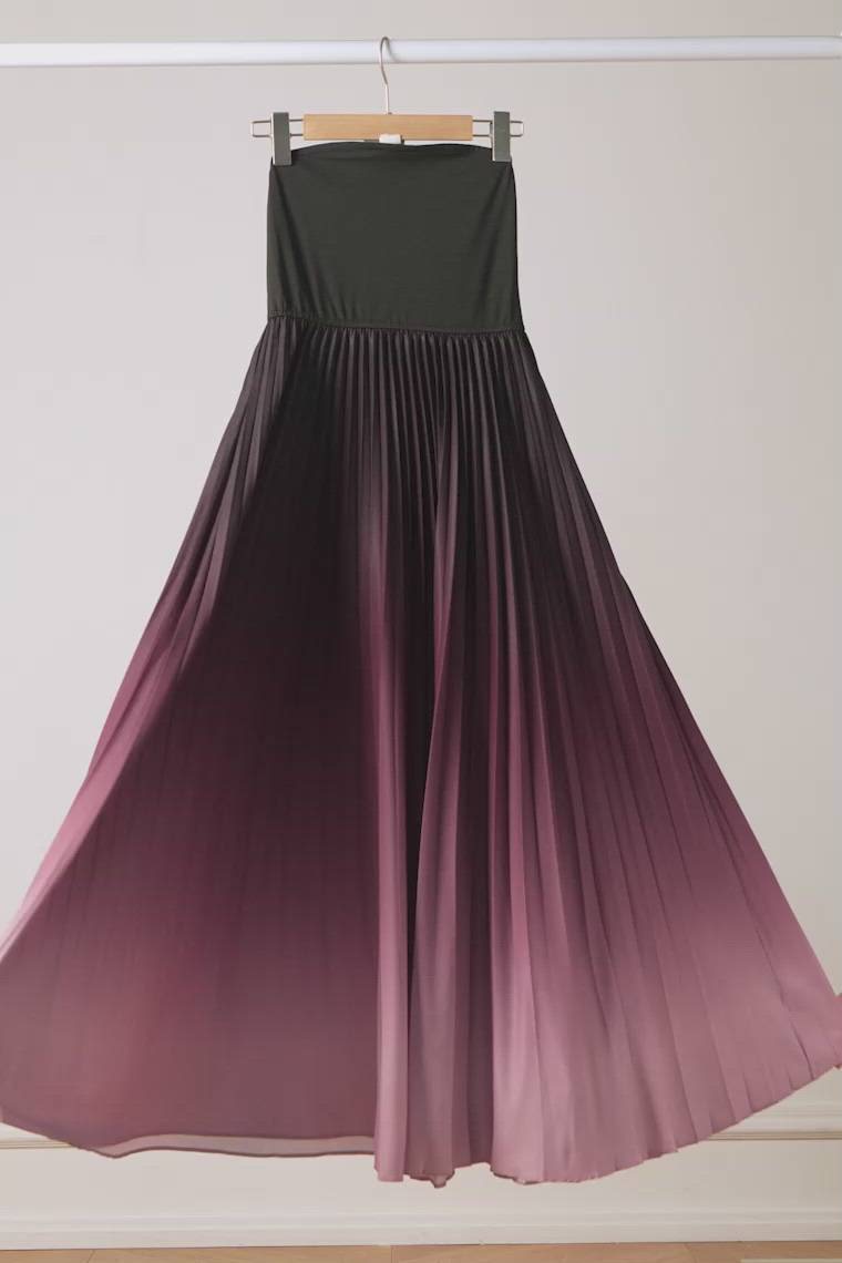 Red Ombre Strapless Maxi Dress | Elegance | Cupshe